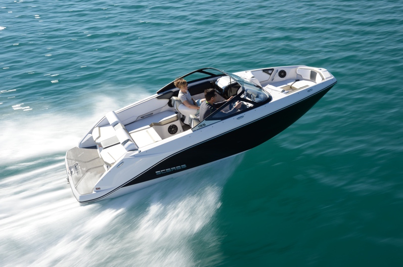 Speed boat on a lake
